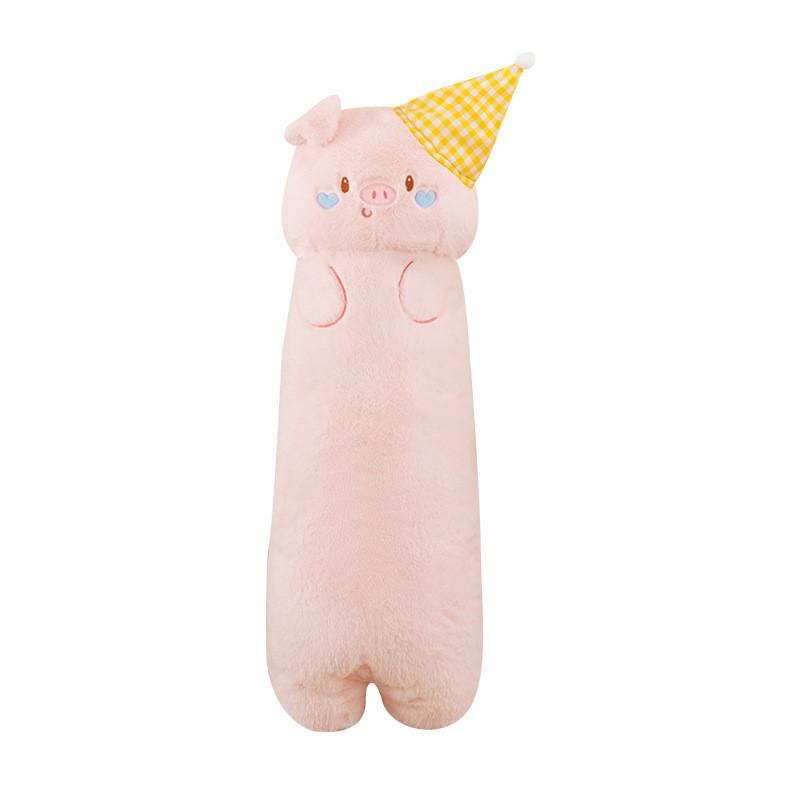 Plush Pig Sleeping Hat Pillow With Leg Holder For Girls And Bedside Comfort