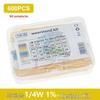 1% Precision Metal Film Resistor Pack: 30 Common 1/4W Five-Color Ring Values, 20 Pieces Each