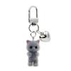 1pcs Sweet 3D Flocking Kitten Keychain Cat Couple Mobile Phone Pendant Car Keyring Earphone Backpack Charms Bag Decor