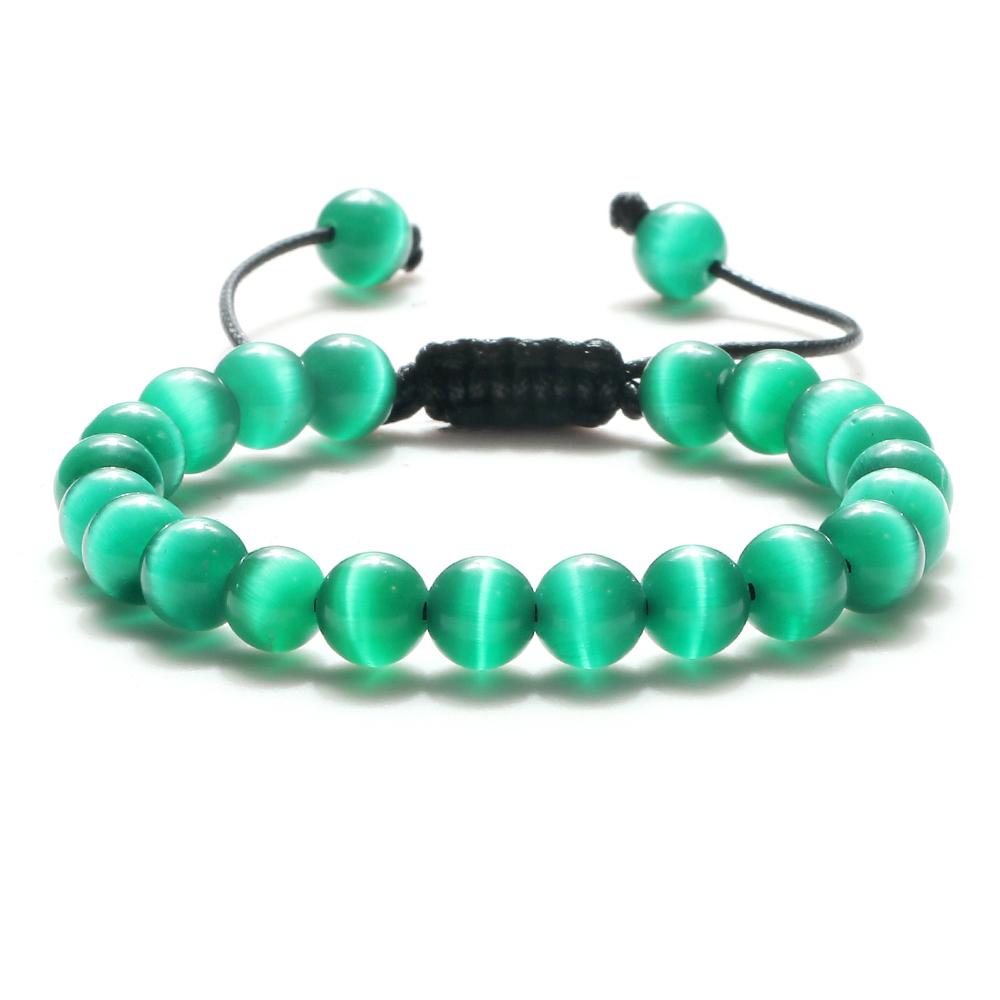 8mm náramek z kamenných korálků z tygřího oka Nastavitelné náramky z pleteného lana Přírodní lávový kámen Muži Ženy Náramky pro léčení jógy