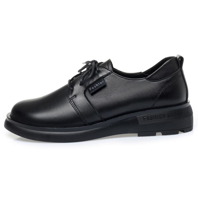 Fashion AIYUQI Women Spring Shoes Wedge 2025 New Casual Lace-up Non-slip Women Shoes Round Toe Genuine Leather Work Shoes Ladies