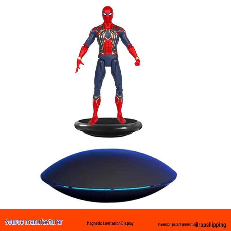 Black Magnetic Levitation Display Stand, 300g Load, 25mm Suspension Height, Flying Saucer Design