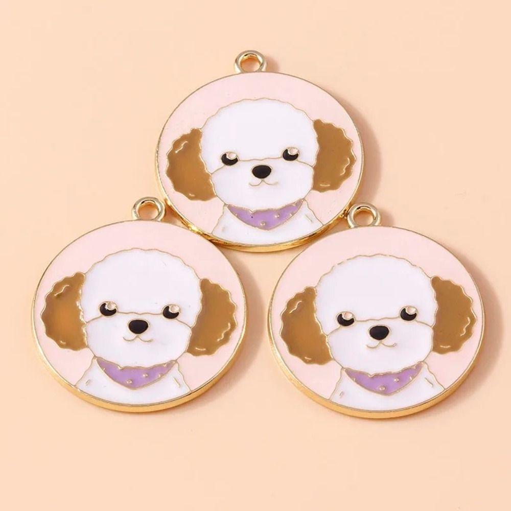 10Pcs/Set Handmade Enamel Dog Charms Alloy Necklace Charms Cute Jewelry Making Charms  Jewelry