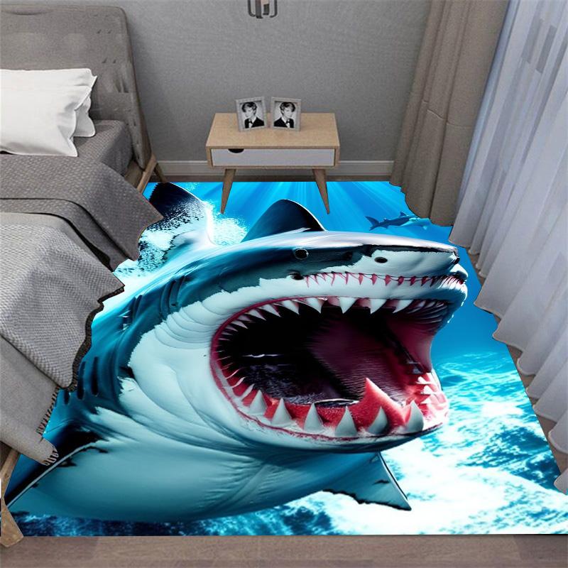 Furchterregender Weißer Hai Weißer Hai Weißer Tod Teppich Bodenmatte Fügt jedem Raum einen großartigen Blickfang hinzu