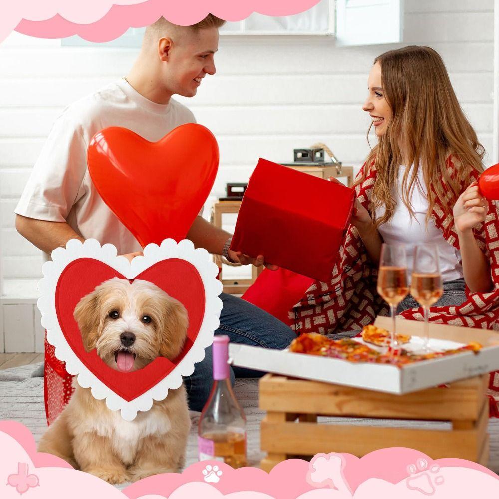Creative Heart Shape Cat Dogs Hat Cute Comfortable Dog Cosplay Hat Pet Accessories Soft Cat Dogs Headwear Valentine's Day