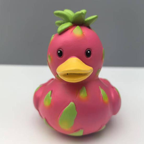 Fruit Duck Figurine Watermelon Dragon Fruit Cartoon Duck Resin Animal Statue Sculpture Home Office Decoration Ornament