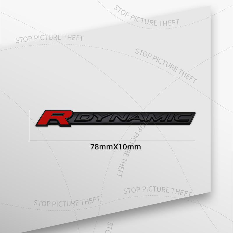 1Pc 3D Metal R Dynamic Logo Emblem Badge Car Rear Tail Bumper Trunk Sticker For Range Rover Discovery Velar HSE SVR