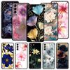 Ink Wash Painting Flower Soft Phone Case For Samsung Galaxy S25 Edge S24 Plus S23 FE S22 S21 S20 Ultra 5G S10 Protect Cover
