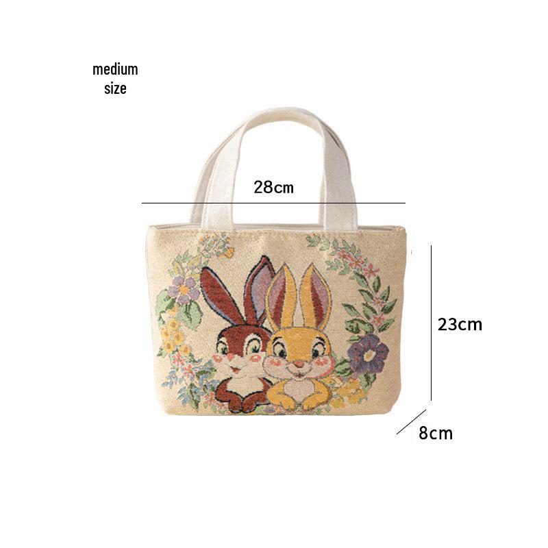 

Сумка-тоут з канвасу з жаккардовою вишивкою в етнічному стилі для жінок - Повсякденна, Маленька, Сумка на блискавці Small (15*7*18cm)