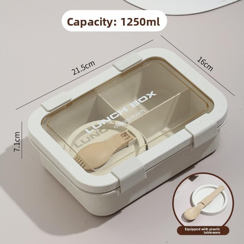Microwave Safe Wheat Straw Lunchbox With Dividers For Office And School Use