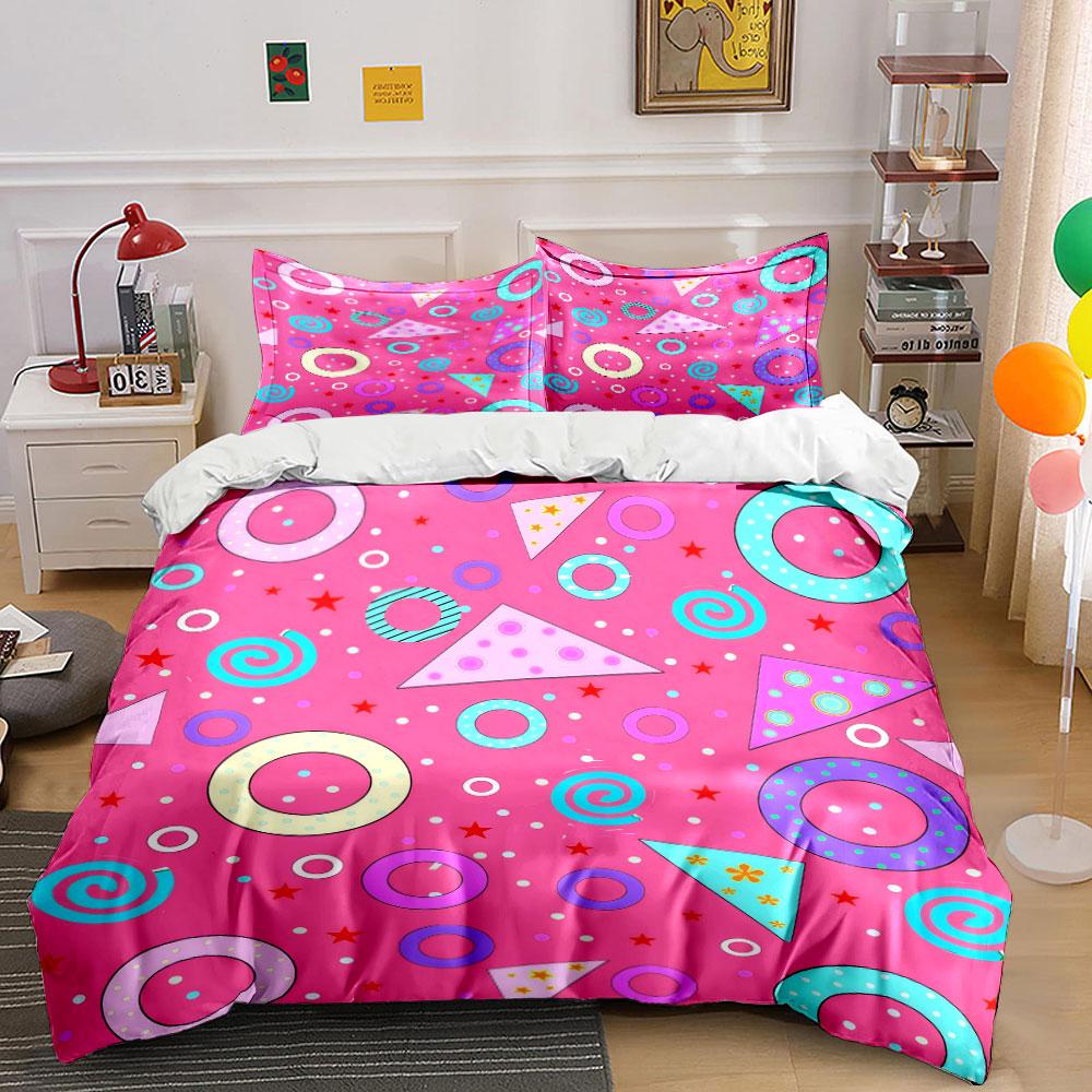 Colorful Geometric Decor Set Soft Comfortable Duvet Cover Bedding Set Included 1*Duvet Cover & 2*Pillowcases, Gift