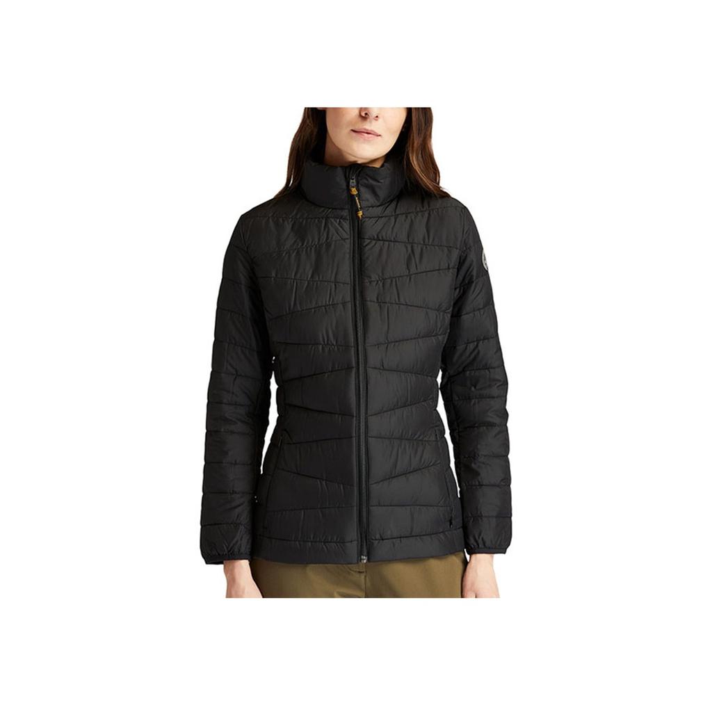 Timberland Outdoor Casual Warm Packable Solid Color Stand Collar Cotton Jacket Women Jacket Black A23GU-001