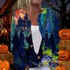 Womens Halloween Print Long Sleeve Knit Cardigan Button Up Sweater Coat Lightweight Casual Outerwear for Fall and Winter