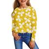 Children's Long Sleeve Tops Casual Print T Shirt Round Neck Pullover Blouse