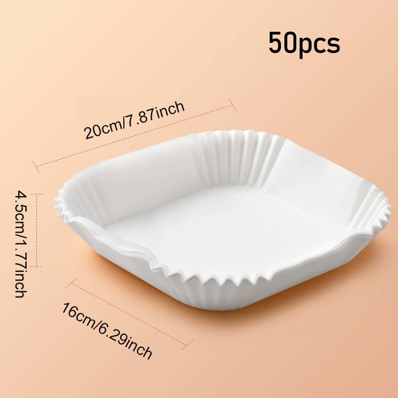 

50 шт. - Премиальные антипригарные вкладыши для аэрофритюрницы - Легкая выпечка, жарка и приготовление в микроволновой печи - Простая очистка, более здоровый выбор для приготовления пищи белый