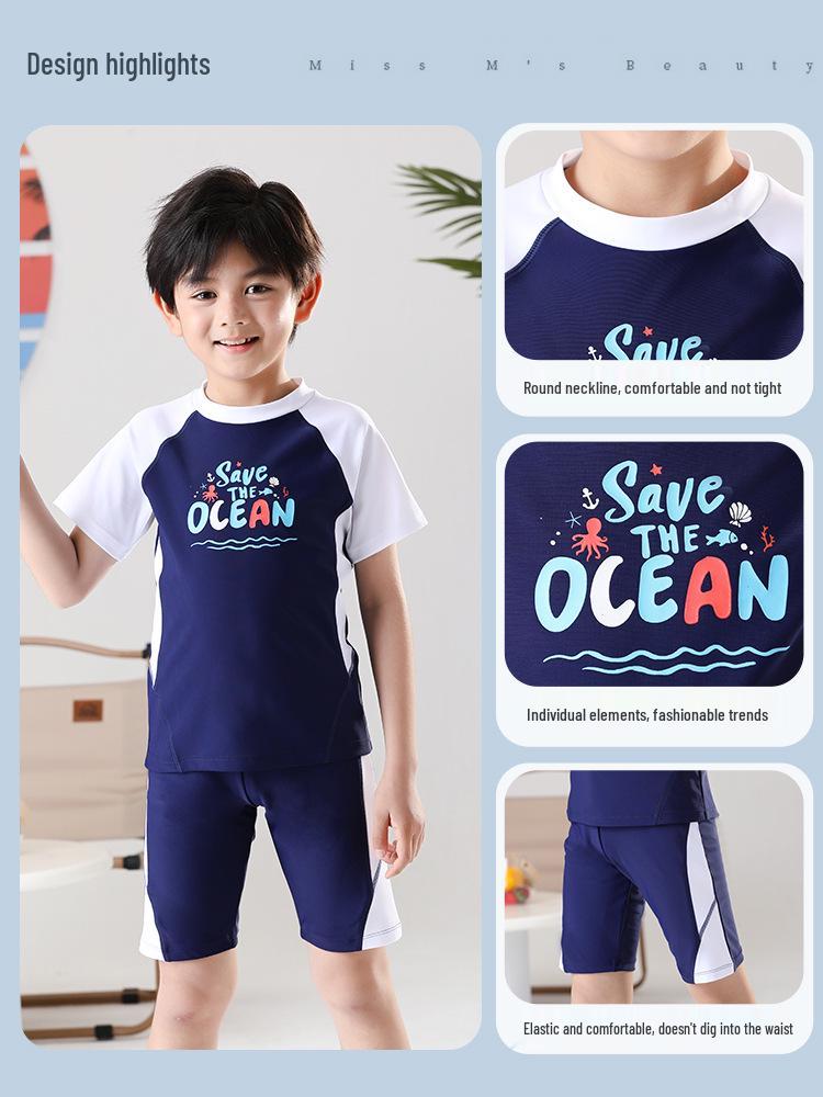 2026 Boys' Two-Piece Swimsuit for Kids - Swim Trunks Set for Summer & Hot Springs