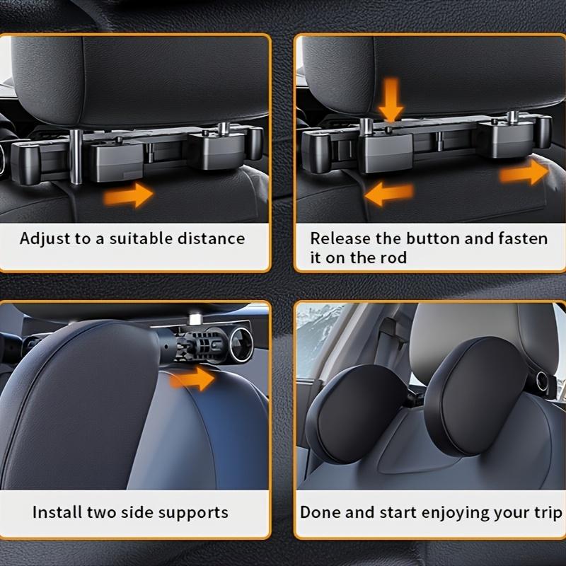 360° Adjustable Ergonomic Car Headrest with Memory Foam Side Pads Fit for Most Cars Easy One-Click Sleep Support for Travel