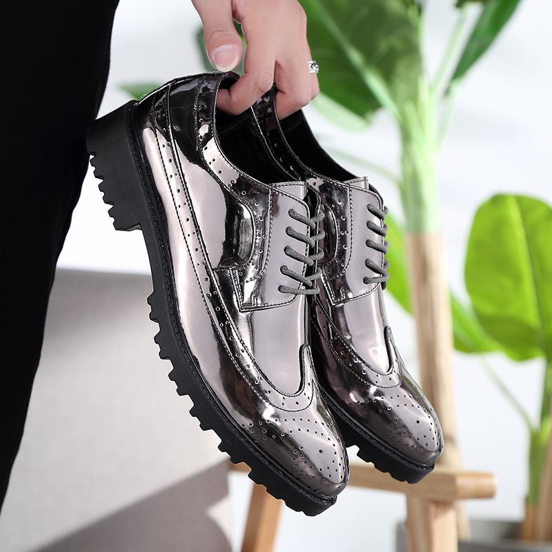 2025 Casual Leather Shoes Men superstar Brogues formal leather shoes oxford gold shoes lace-up hombres silver large size 47 ghn