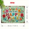 My Happy Place Iron Wall Art  Yard Bedroom Garden Flower Shop Backyard Living Rm Cafe Restaurant Balcony  D Flat