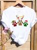 Christmas Cactus with Santa Hats and String Lights White TShirt with Colorful Flower Pot Details Unique Casual Top for Women