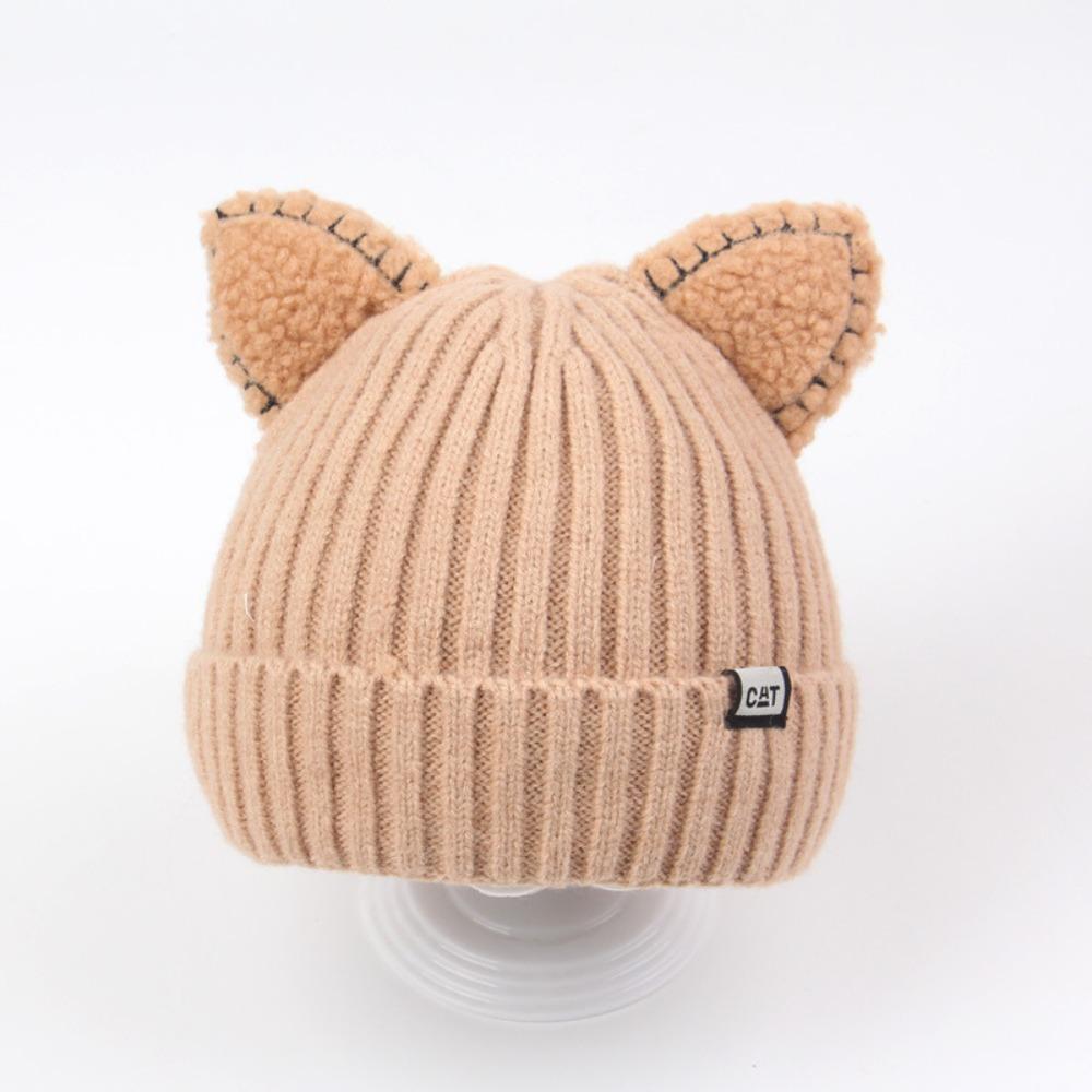 Cute Cat Ears Children's Knitted Hat Winter Warm Beanies Caps New Pullover Hat  Kids