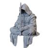 Sitting Pose Warrior Figurine 3D Printed Samurai Sculpture Creative Ninja Ornaments  Home