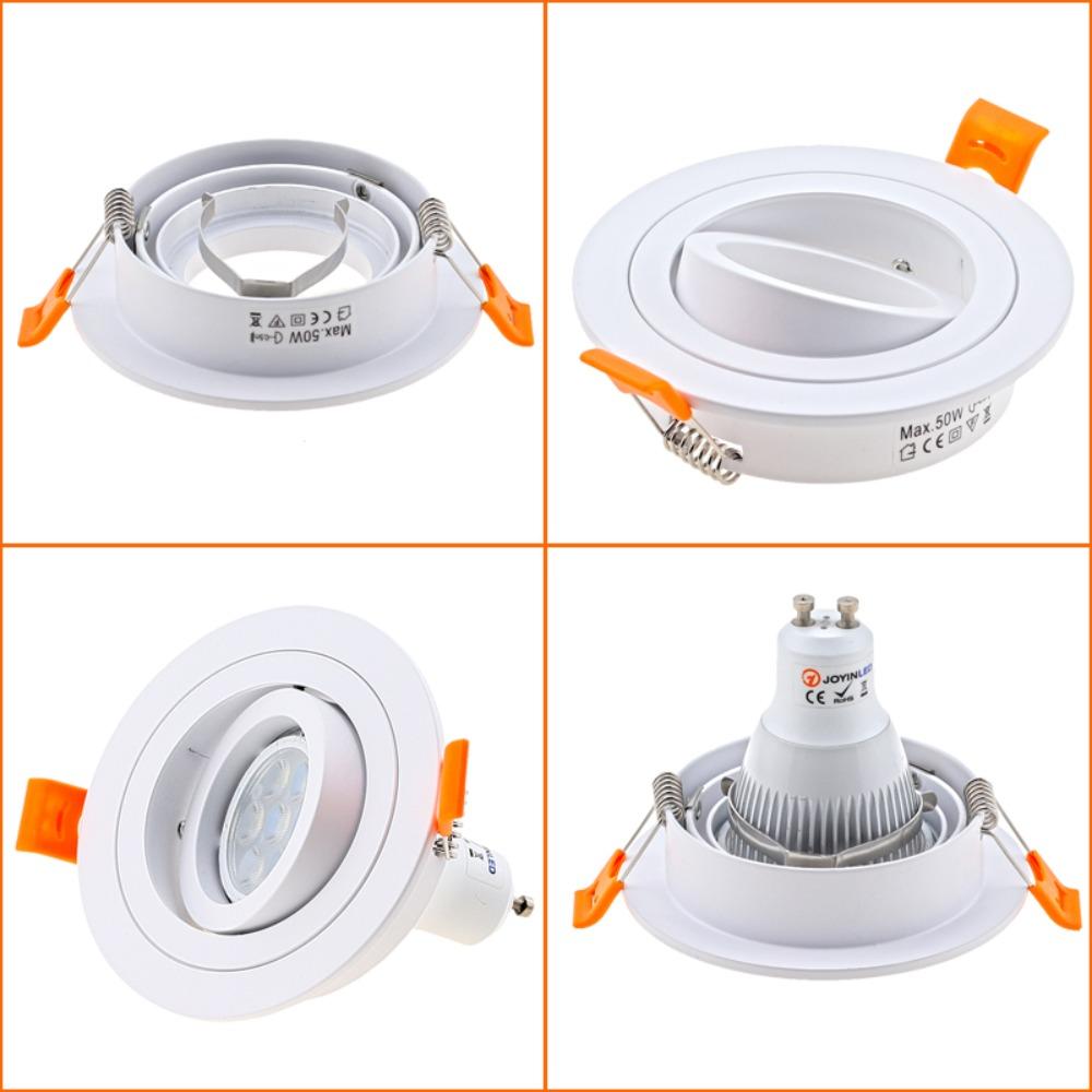 Aluminum Ceiling Spotlight GU10 MR16 Ceiling Lamp Base Energy Saving Downlight LED Angle Adjustable Rotating Indoor Lighting