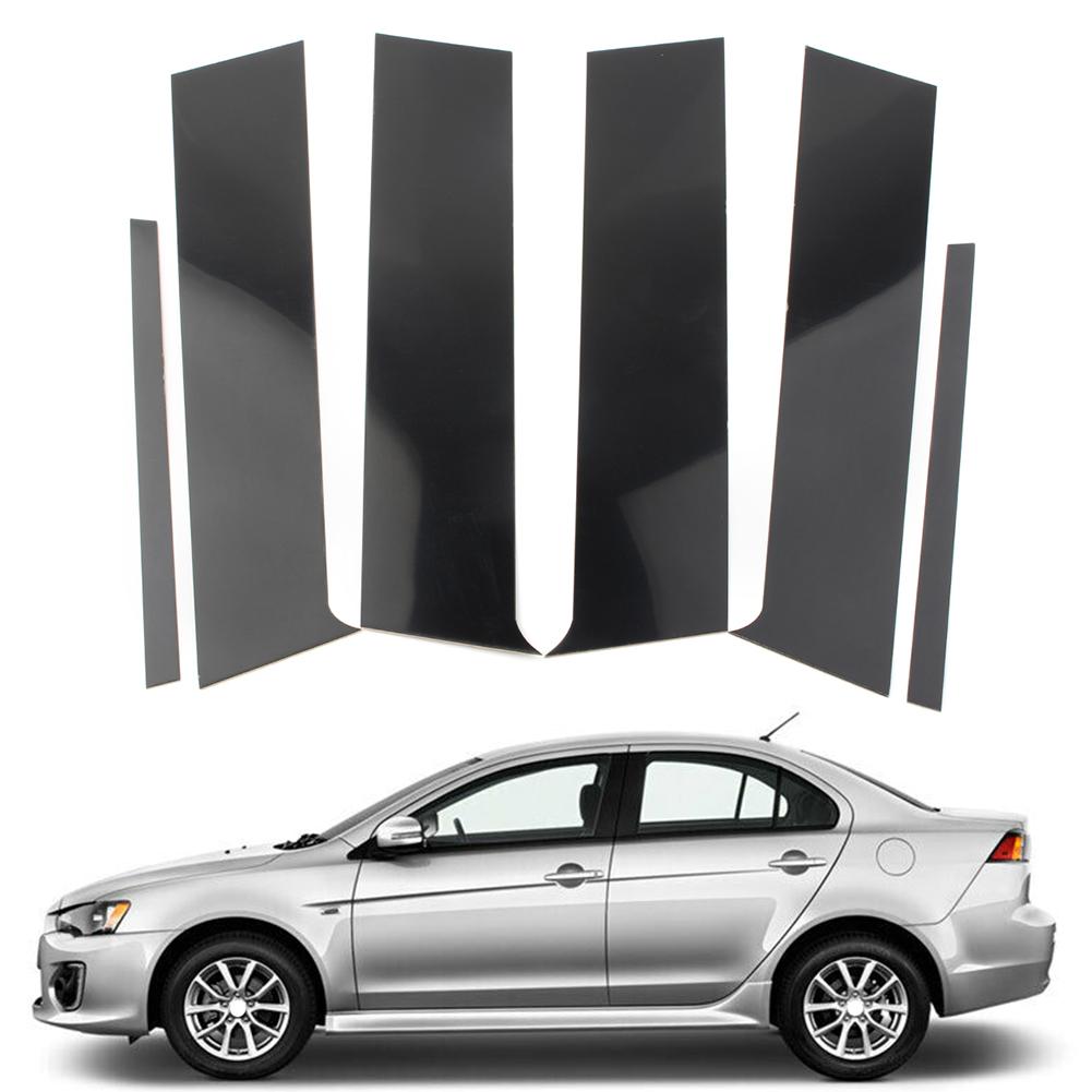 For Mitsubishi Lancer Sedan 6Pcs Car Pillar Posts Door Window Decorative Trim 2008 2009 2010 2011 2012 2013 2014 2015 2016 2017