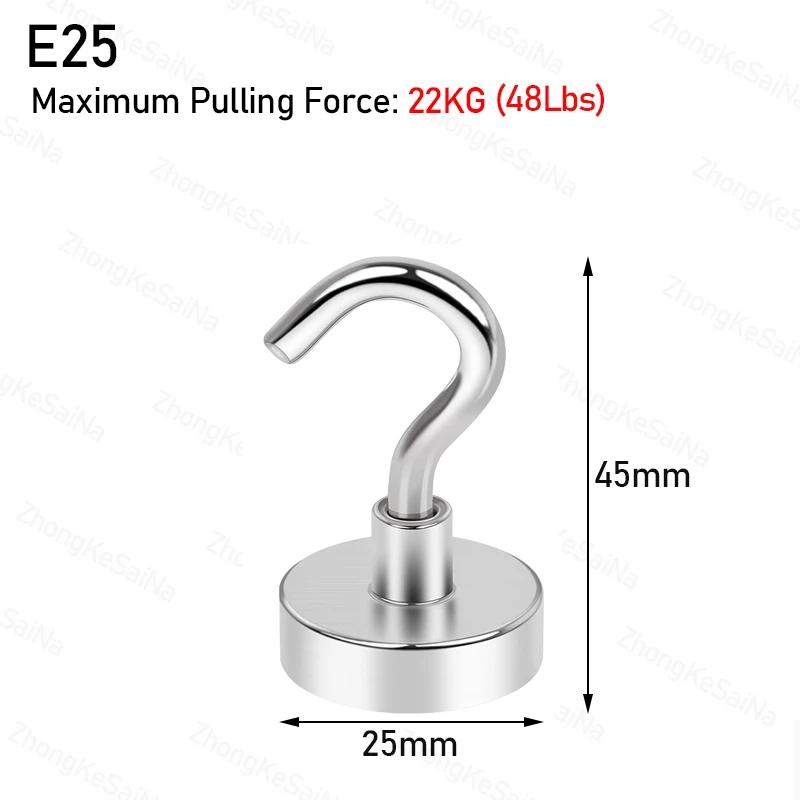 60/40/20Pcs Strong Magnet Hooks Neodymium Magnetic Hooks Heavy Duty Earth Magnets with Hook Cruise Hook Magnets for Refrigerator