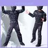 Impressive Black Panther Kids Boy Costume With Lifelike Muscle Design For Parties