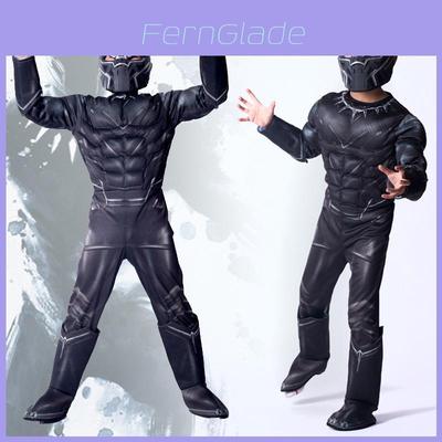 Costum Impresionant Pantera Neagră pentru Copii Băieți Cu Design Musculos Realist Pentru Petreceri