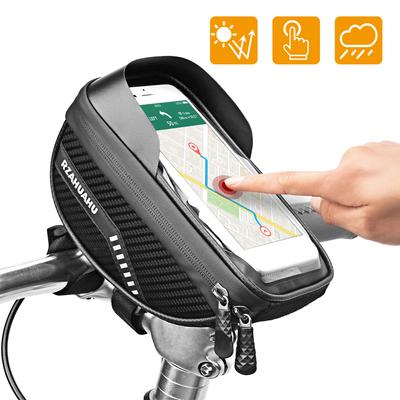 Fahrrad-Telefonhalterungstaschen, wasserdichte Vorderrahmen-Oberrohrtasche mit Touchscreen-Telefonhalterung