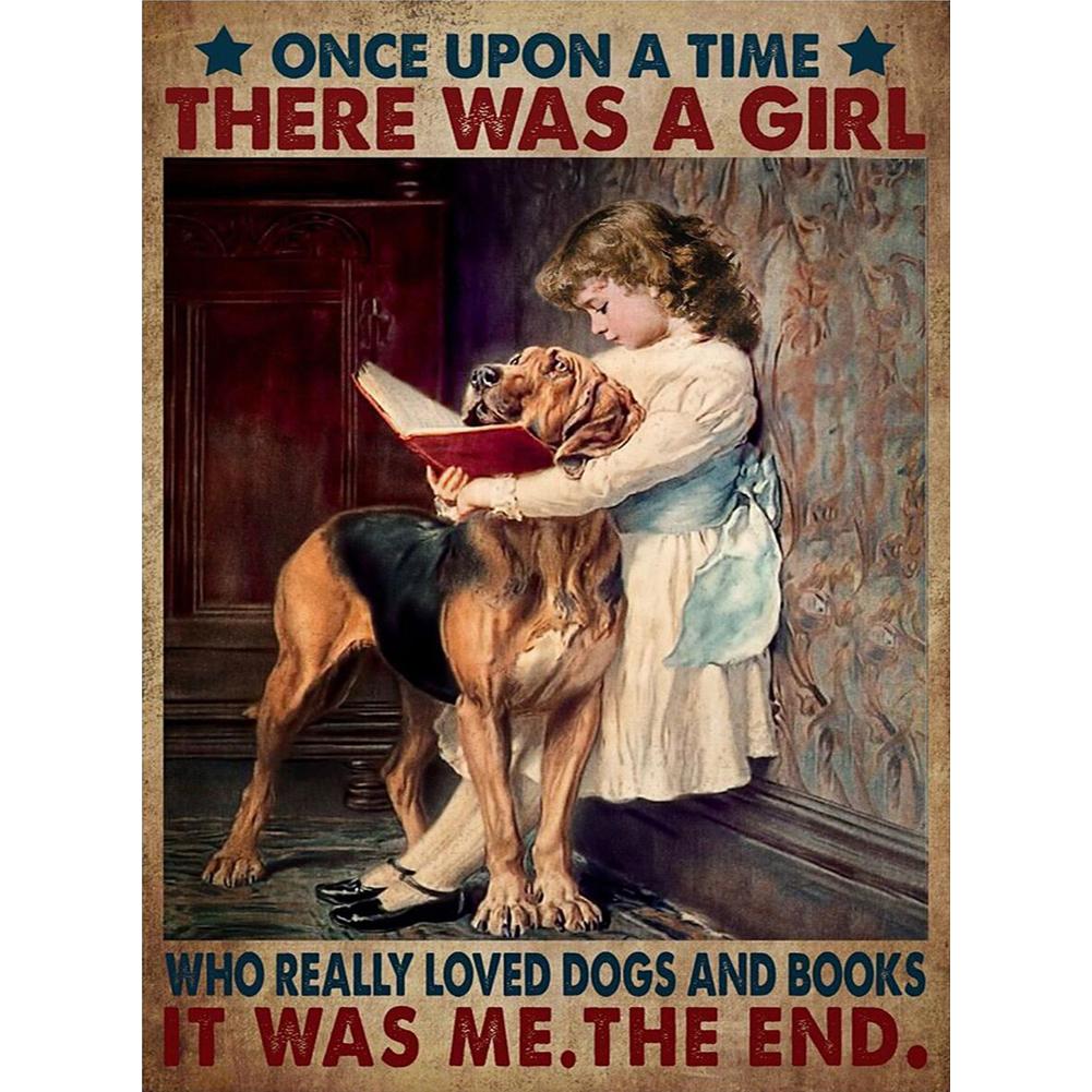 

Полная художественная краска для вышивки крестом 11CT Штампованная девушка Щенок Вышивка Настенный Орнамент Набор