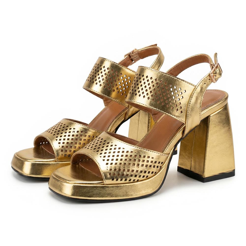 Fashion Women Platform Sandals High Block Heels Shoes Peep Toe Plus Size 32 50 34 золотой 5130₽