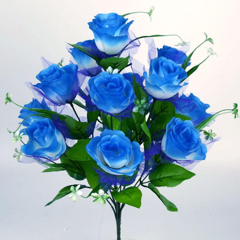 12-Head Rose Artificial Flower Arrangement for Weddings and Home Decor - Ideal for Living Room, Tea or Coffee Table Display