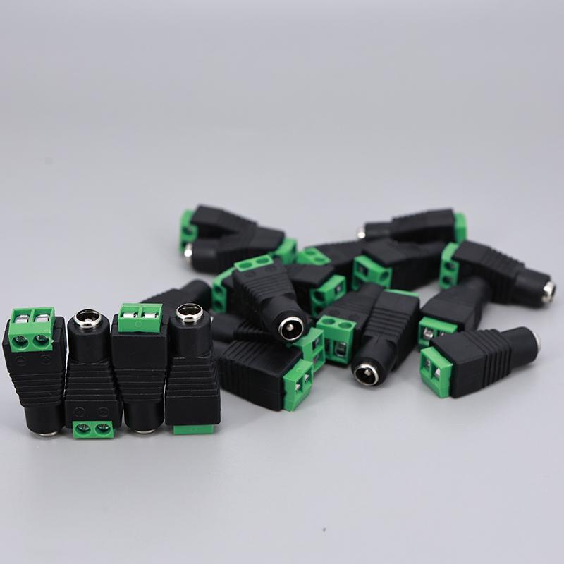 50pcs/lot 5.5x2.1mm DC Female Plug Connector Power Supply Jack Adapter BNC for CCTV Camera LED Strip Lamp Lighting Light J17