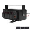 DC 12-24V 4 Gang Rocker Switch Panel with PD Type C QC3.0 USB Charger Waterproof Universal Fit for Car Truck Boat RV UTV ATV