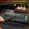 Camino a etanolo da appoggio stile contemporaneo con circa. Serbatoio da 1,2L copertura 25 m² 39 x 26 x 54 cm nero