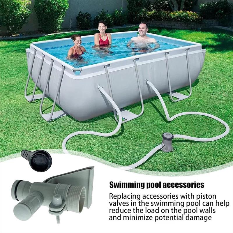 1 Set Pool Diy Accessories 637R 12363 Pool Hose Adapter Adjustable Plunger Valve With Black Cover
