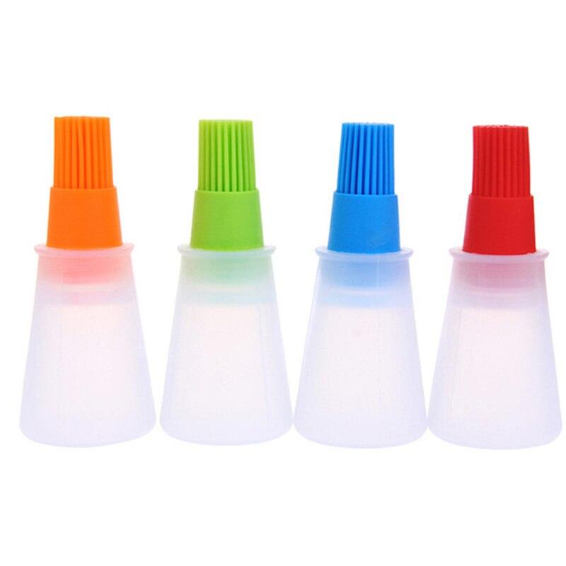 Tragbare Ölflasche aus lebensmittelechtem Silikon mit Pinsel, Grillpinsel, Backpinsel, hitzebeständig, Grillölpinsel, Backwerkzeuge