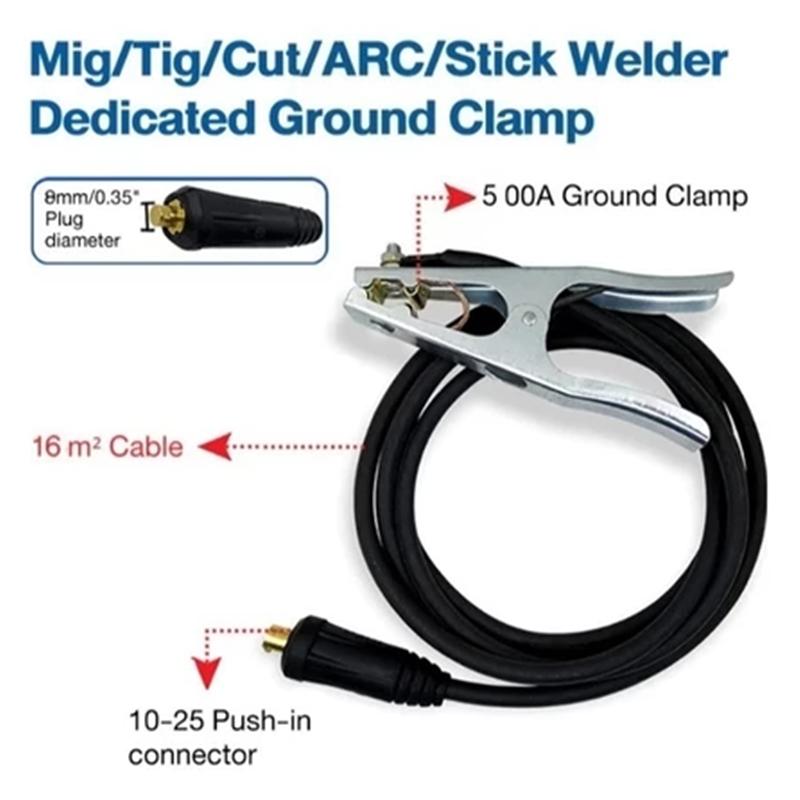 Welding Cable 5/7/10 M + Ground Cable 2/3 M Combo Set With Electrode Holder And Connector Universal Welding Cable Set