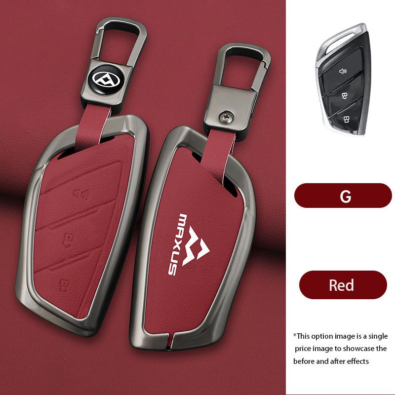 Zinc Alloy Leather Car Remote Key Cover Fob Case Protector Holder Shell For MAXUS G90 MPV MIFA 9 2022 Keychain Accessories
