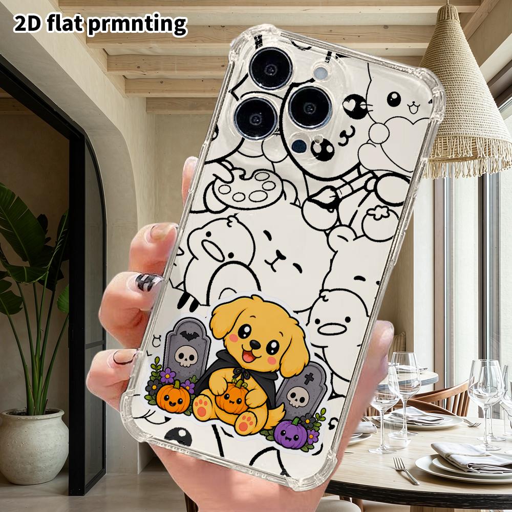 Phone Case: 2D flat, suitable for iPhone 18, 17, 16, 15, 14, 13 Pro protective cases, cape little golden retriever, perfect Christmas and Halloween ho