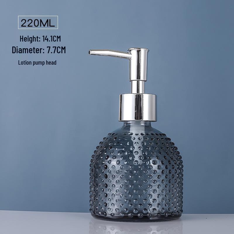 Stylish Glass Refill Bottle for Hand Sanitizer, Lotion, Shampoo, Shower Gel - Press-Type for Home Bathroom