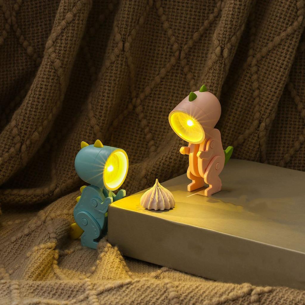 Kreslená dinosauří lampa Ohebné končetiny se vzhledem Rozkošné blikání Mini velikost Ochrana očí Noční