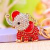 4X Delicate Big Ear Elephant Keyrings Stylish Handbag Charm Decorative Key Rings Modern Bag Charm for Women and Ladies
