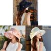 Summer Sun Protection Hat For Women With Butterfly Bow And Floral Pattern Polyester Material