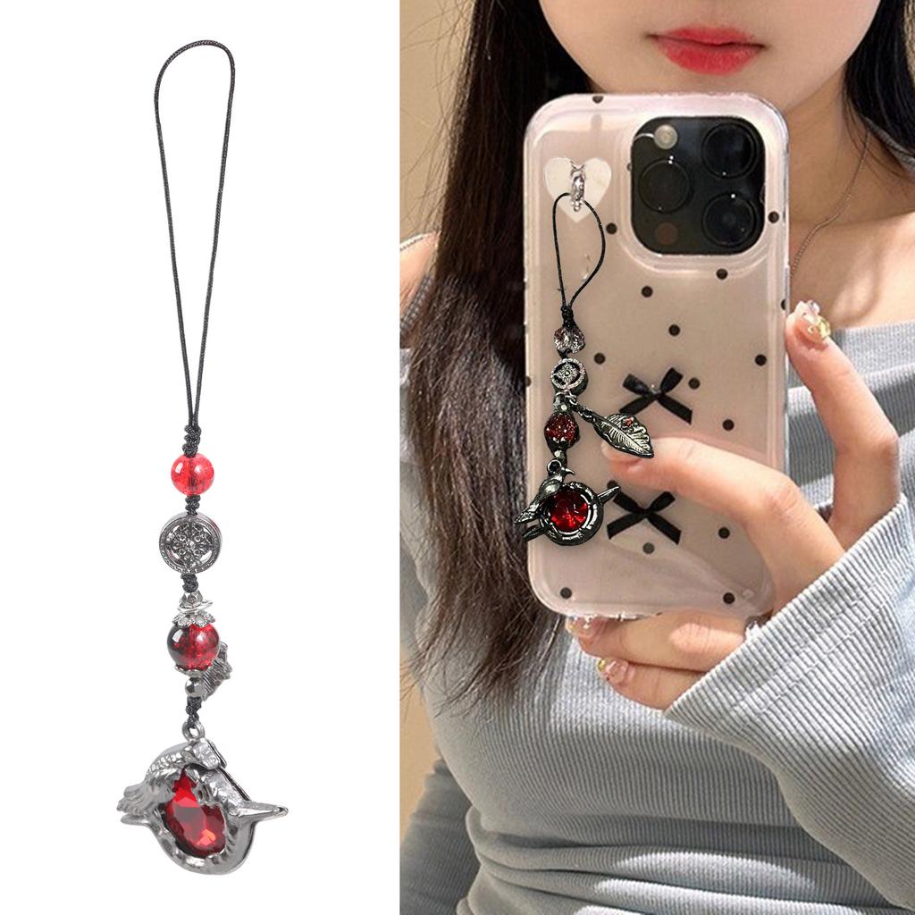 Unique Raven Phone Charm Keychain Versatile Crow Mobile Accessory Hanging Pendant For Unique And Creative Outfits