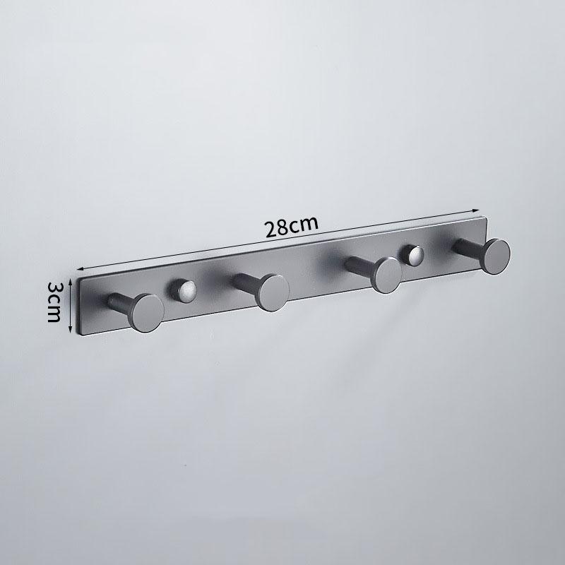 Gray Aluminum Wall Mounted Bathroom Clothes Coat Hook Bedroom Storage Hook Clothes Hanger Hooks Black Bathroom Towel Hook