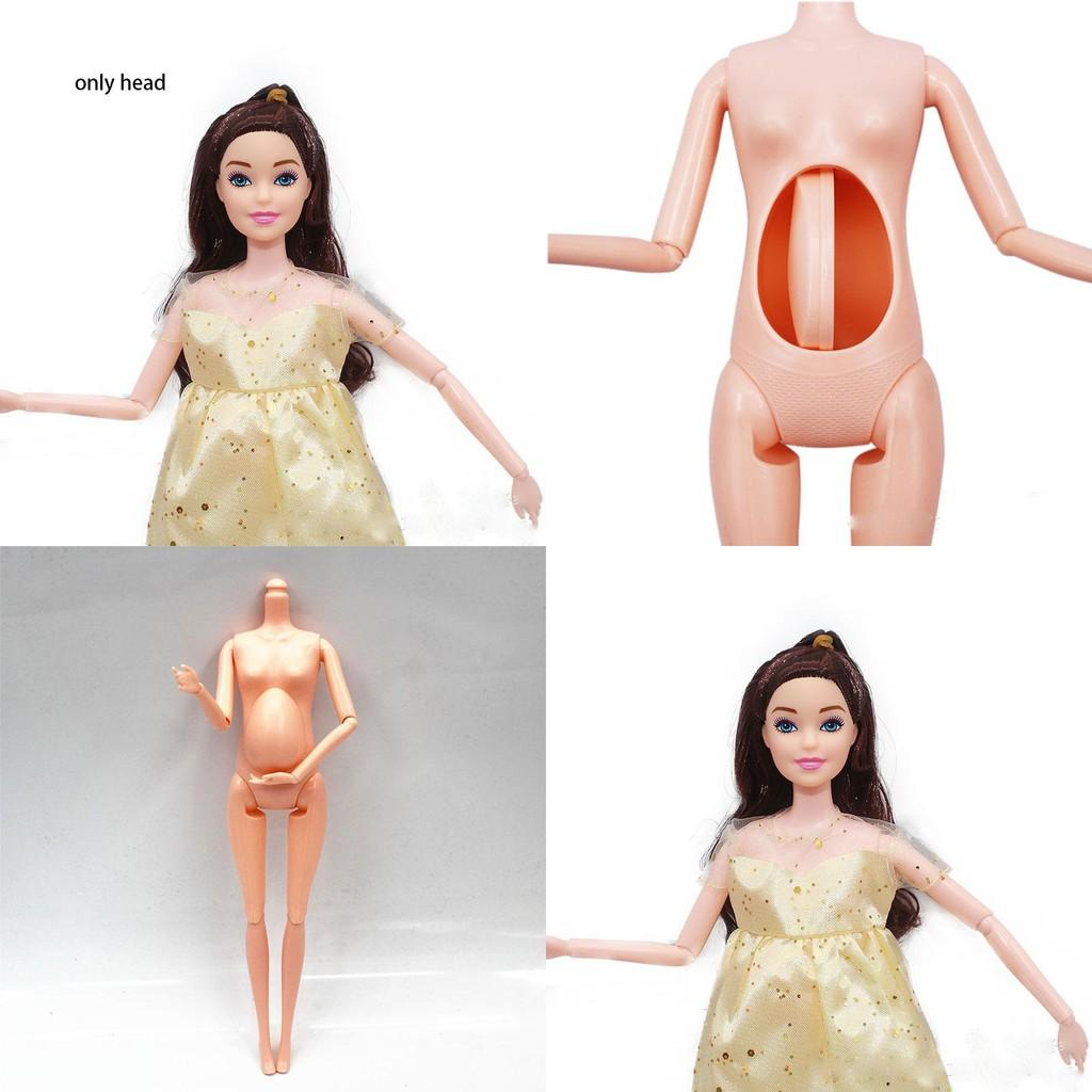 11-inch 30cm 6-part Jointed Big-bellied Pregnant Naked Doll With Detachable Belly